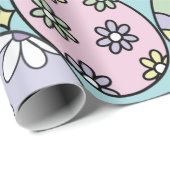 Groovy Pastel Easter Wrapping Paper Hippie Vibe ラッピングペーパー (ロールコーナー)