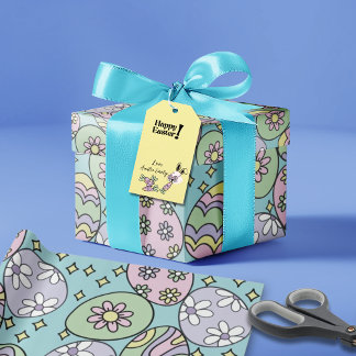 Groovy Pastel Easter Wrapping Paper Hippie Vibe ラッピングペーパー