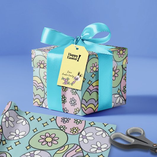 Groovy Pastel Easter Wrapping Paper Hippie Vibe ラッピングペーパー