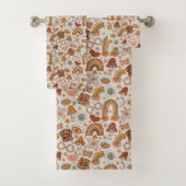 Groovy Pastel Towel 60s Terracotta Bloom Accent バスタオルセット (インサイチュ)