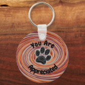 Groovy Paw印刷ドッグウォーカー キーホルダー (正面)