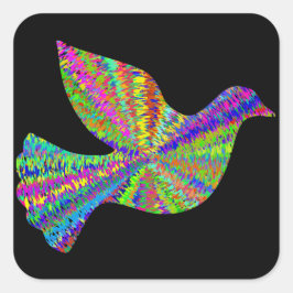 Groovy Peace Doveステッカー スクエアシール