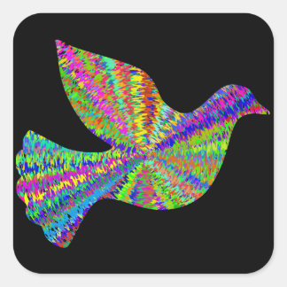 Groovy Peace Doveステッカー スクエアシール