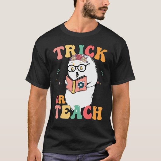 Groovy Peace Halloween Groovy Halloween Teachers Tシャツ (正面)