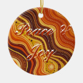 Groovy Peace & Joy Ceramic Ornament | Retro 70s セラミックオーナメント (正面)