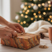 Groovy Peace & Joy Repeating Pattern ラッピングペーパー