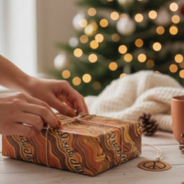 Groovy Peace & Joy Repeating Pattern  ラッピングペーパー