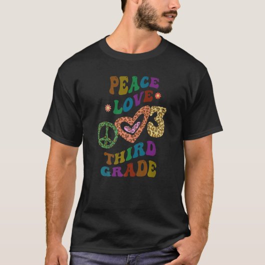 GROOVY PEACE LOVE三年生Leopard Print 3rd Gr Tシャツ (正面)