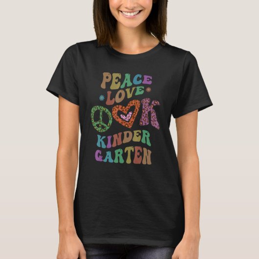 GROOVY PEACE LOVE幼稚園ヒョウ柄 Tシャツ (正面)