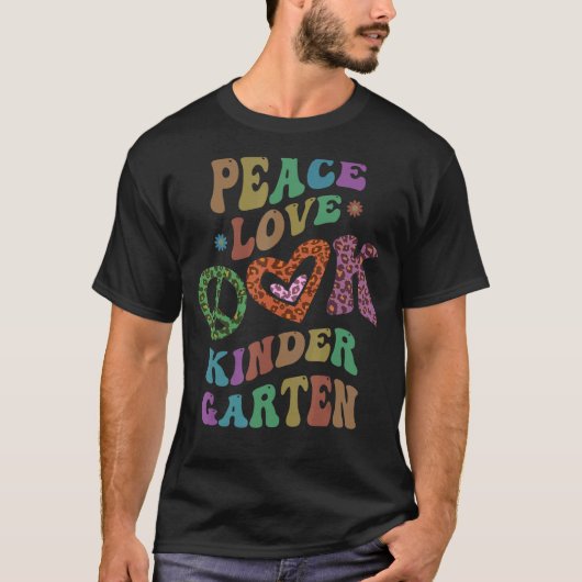 GROOVY PEACE LOVE幼稚園ヒョウ柄 Tシャツ (正面)