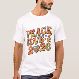 Groovy Peace Love 2026 Retro  Tシャツ