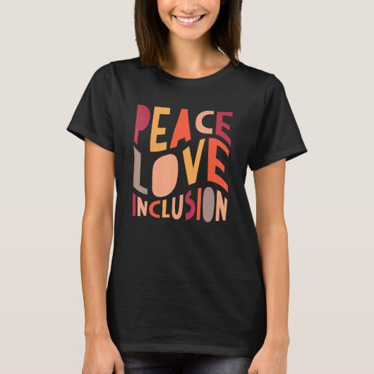 Groovy Peace Love Inclusion SPED Squad Special Ed Tシャツ (正面)