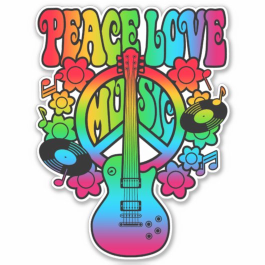 Groovy Peace Love Music シール (正面)