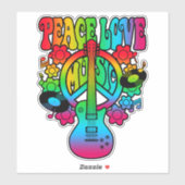 Groovy Peace Love Music シール (シート)