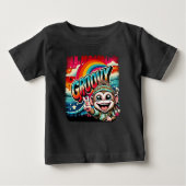 Groovy Peace Monkey Baby Tee - 60s Vibe ベビーTシャツ (正面)