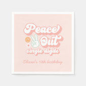 Groovy Peace Out指独身の数10誕生日 スタンダードカクテルナプキン (正面)