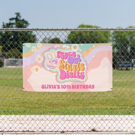 Groovy Peace Out独身のの10番目の記号 横断幕 (インサイチュ)