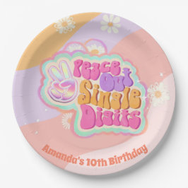 Groovy Peace Out 独身のの10番目 ペーパープレート