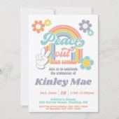 Groovy Peace Out High School Graduation Party 招待状 (正面)