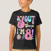 Groovy Peace Out Seven I'm 8 Years Old 8th Birthda Tシャツ (正面)