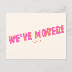 Groovy Pink引っ越しましたの新しい移動発表 ポストカード