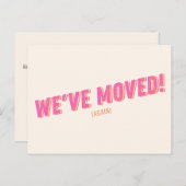 Groovy Pink引っ越しましたの新しい移動発表 ポストカード (正面/裏面)