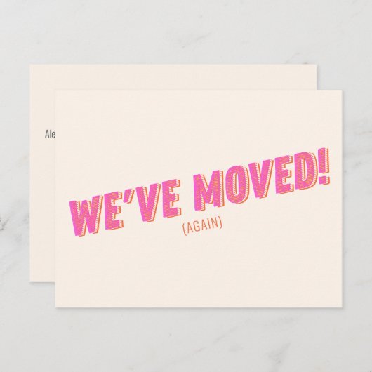 Groovy Pink引っ越しましたの新しい移動発表 ポストカード (正面/裏面)