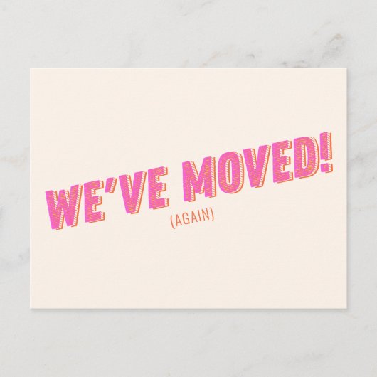Groovy Pink引っ越しましたの新しい移動発表 ポストカード (正面)
