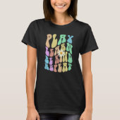 Groovy PLAY LEARN BE KIND REPEAT Retro Stop Bullyi Tシャツ (正面)