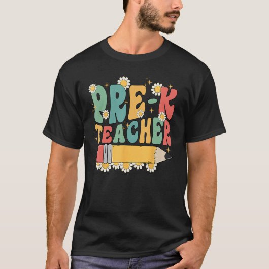 Groovy Pre K先生チーム新学期初日 Tシャツ (正面)