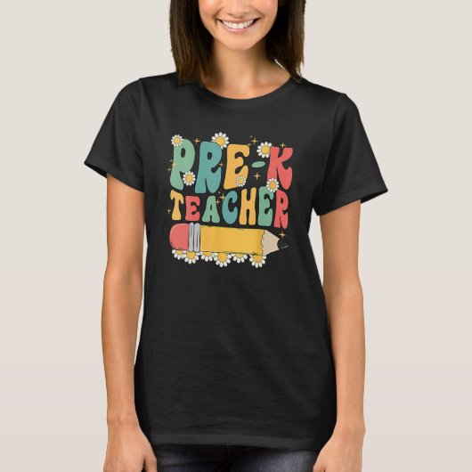 Groovy Pre K先生チーム新学期初日 Tシャツ (正面)
