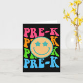 Groovy Pre-k Vibes顔レトロ先生Kids Byck T カード (黄色い花)