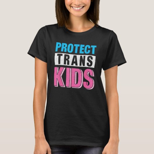 Groovy Protect Trans Kids LGBT LGBTQ Gay Lesbian P Tシャツ (正面)