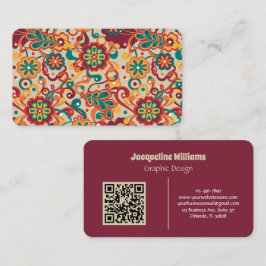Groovy Psychedelic 60s 70s Floral Business Card 名刺