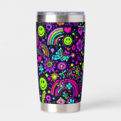 Groovy Psychedelic Smiley Face Tumbler - Retro 70s 保温保冷タンブラー (背面)