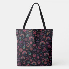Groovy Psychedelic Tote Bag | 70s Rainbow & Smiley トートバッグ