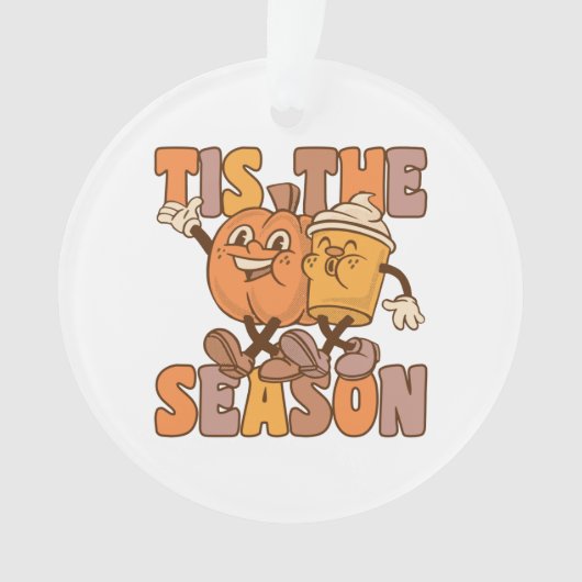 Groovy Pumkin Coffeeの季節のヴィンテージ オーナメント (正面)