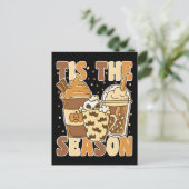 Groovy Pumkin Coffeeの季節のヴィンテージ シーズンポストカード (スタンド正面)