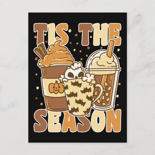 Groovy Pumkin Coffeeの季節のヴィンテージ シーズンポストカード (正面)
