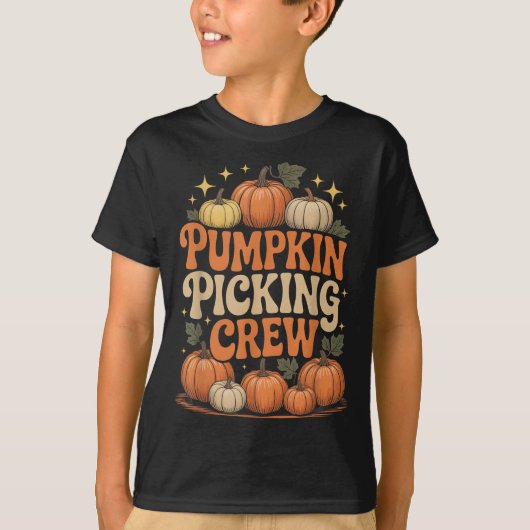 Groovy Pumpkin Cking Crew Matching Family Autumn F Tシャツ (正面)