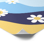 Groovy Puppy Welcome Sign Poster Birthday Blue ポスター (角)