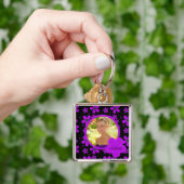 Groovy PurpleとBlack Photo Keychain キーホルダー (手)