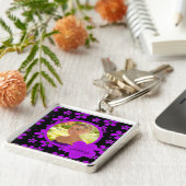 Groovy PurpleとBlack Photo Keychain キーホルダー (側面)