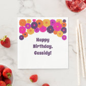 Groovy PurpleとPink Hippieフラワーパワー スタンダードランチョンナプキン (インサイチュ)