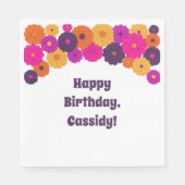 Groovy PurpleとPink Hippieフラワーパワー スタンダードランチョンナプキン (正面)