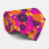 Groovy PurpleとPink Hippieフラワーパワー ネクタイ (ロール)