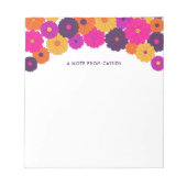 Groovy PurpleとPink Hippieフラワーパワー ノートパッド (正面)