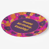 Groovy PurpleとPink Hippieフラワーパワー ペーパープレート (アングル)