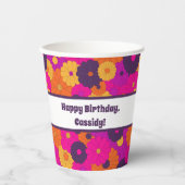 Groovy PurpleとPink Hippieフラワーパワー 紙コップ (正面)