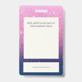 Groovy Purpleグリッター従業員の写真IDロゴ バッジ (裏面)